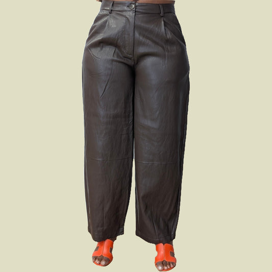 FAUX LEATHER TROUSERS