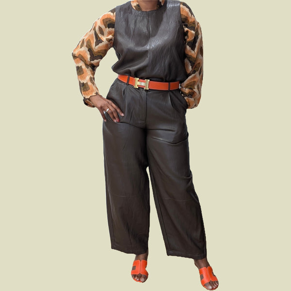 PANTALON FAUX CUIR